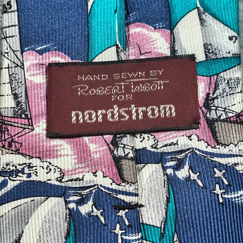 Vintage Robert Talbott Nautical‎ Tie Mens 62x3.5 X Long Sailing Yacht Ship Silk